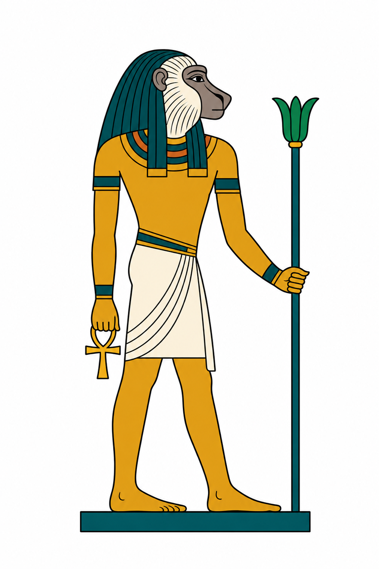 Hâpy, fils d’Horus, en pied avec une tête de babouin