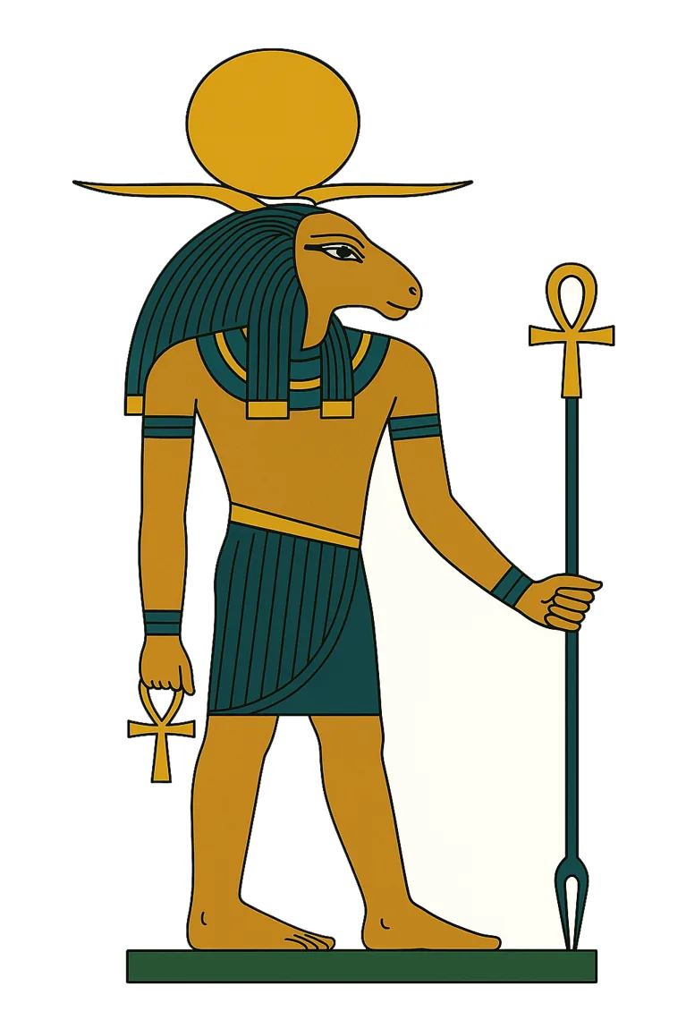 Illustration de travail représentant Khnum