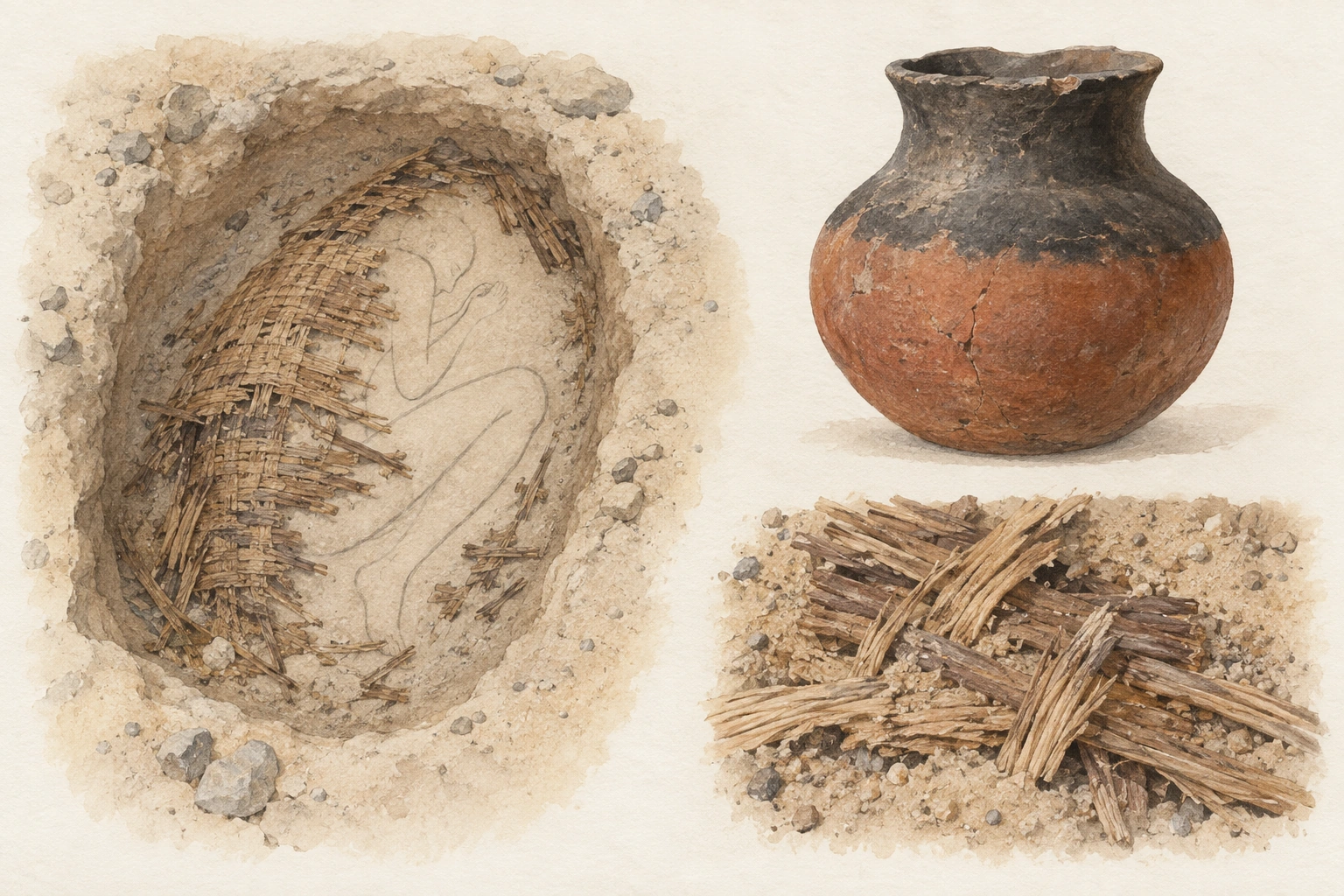 Planche interprétative consacrée à Gabal al-Tayr, sépultures de Nagada II et III