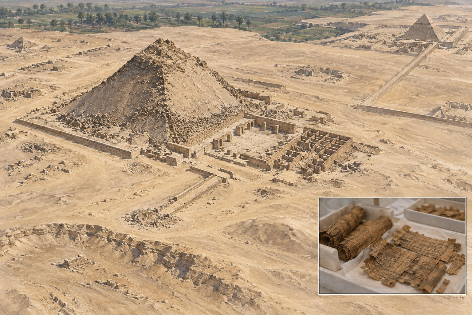 Planche interprétative consacrée à Abousir, pyramide de Néferirkarê