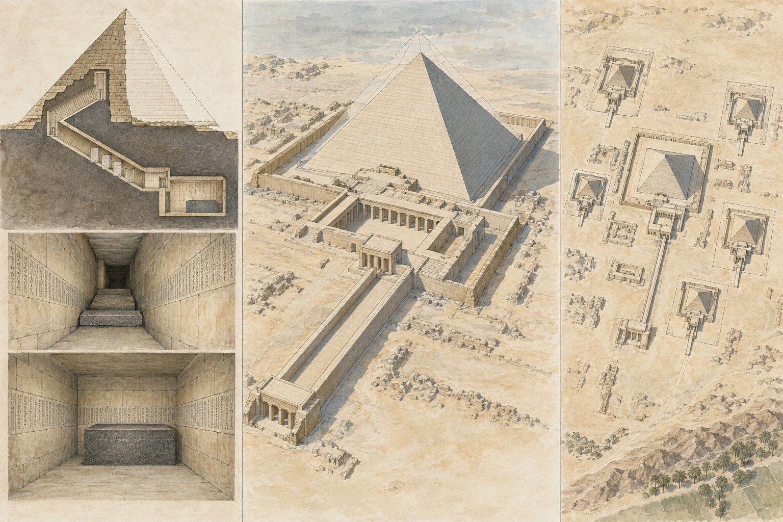 Planche interprétative consacrée à Saqqarah Sud, pyramide et nécropole de Pépy Ier