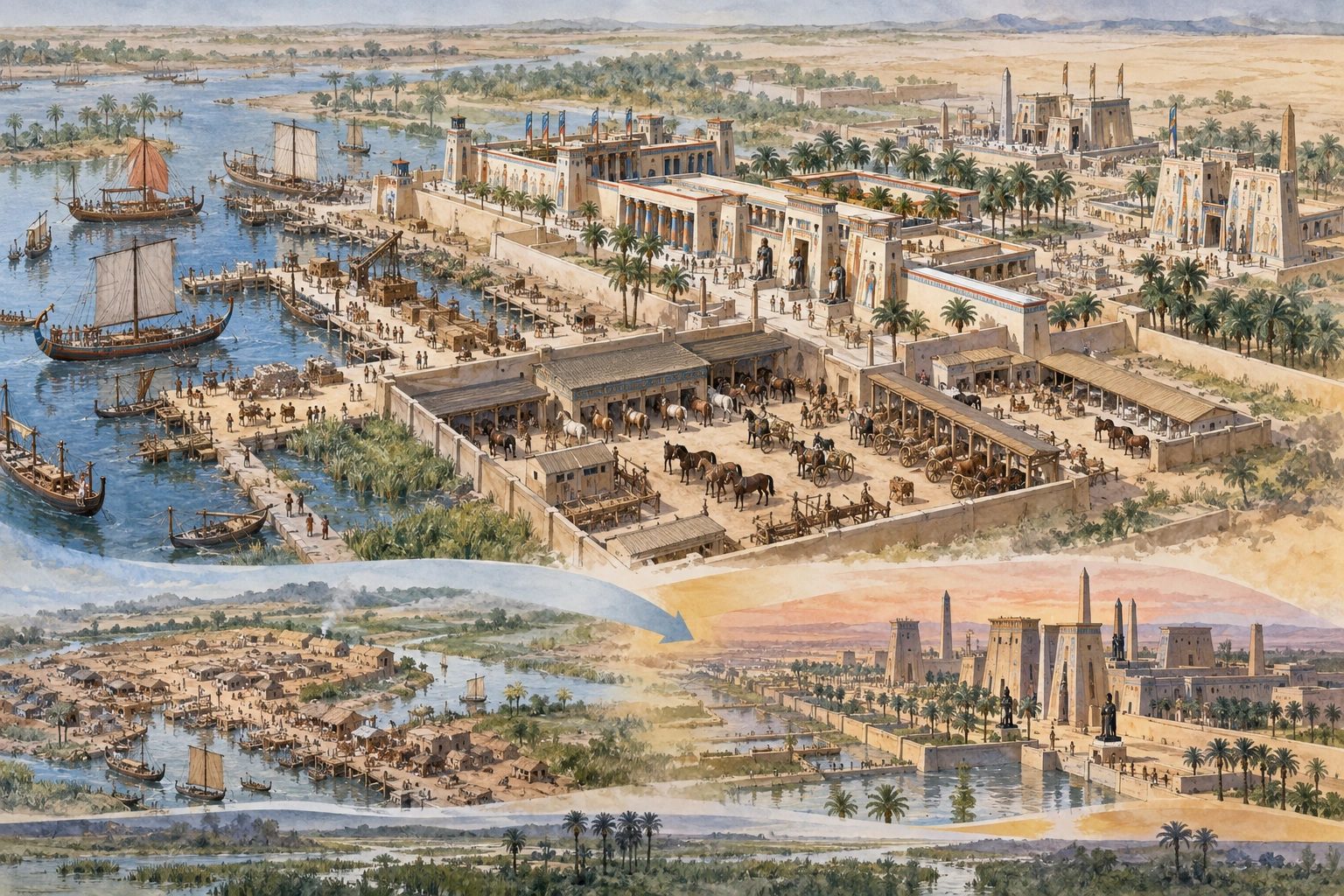 Planche interprétative consacrée à Pi-Ramsès / Qantir, capitale ramesside