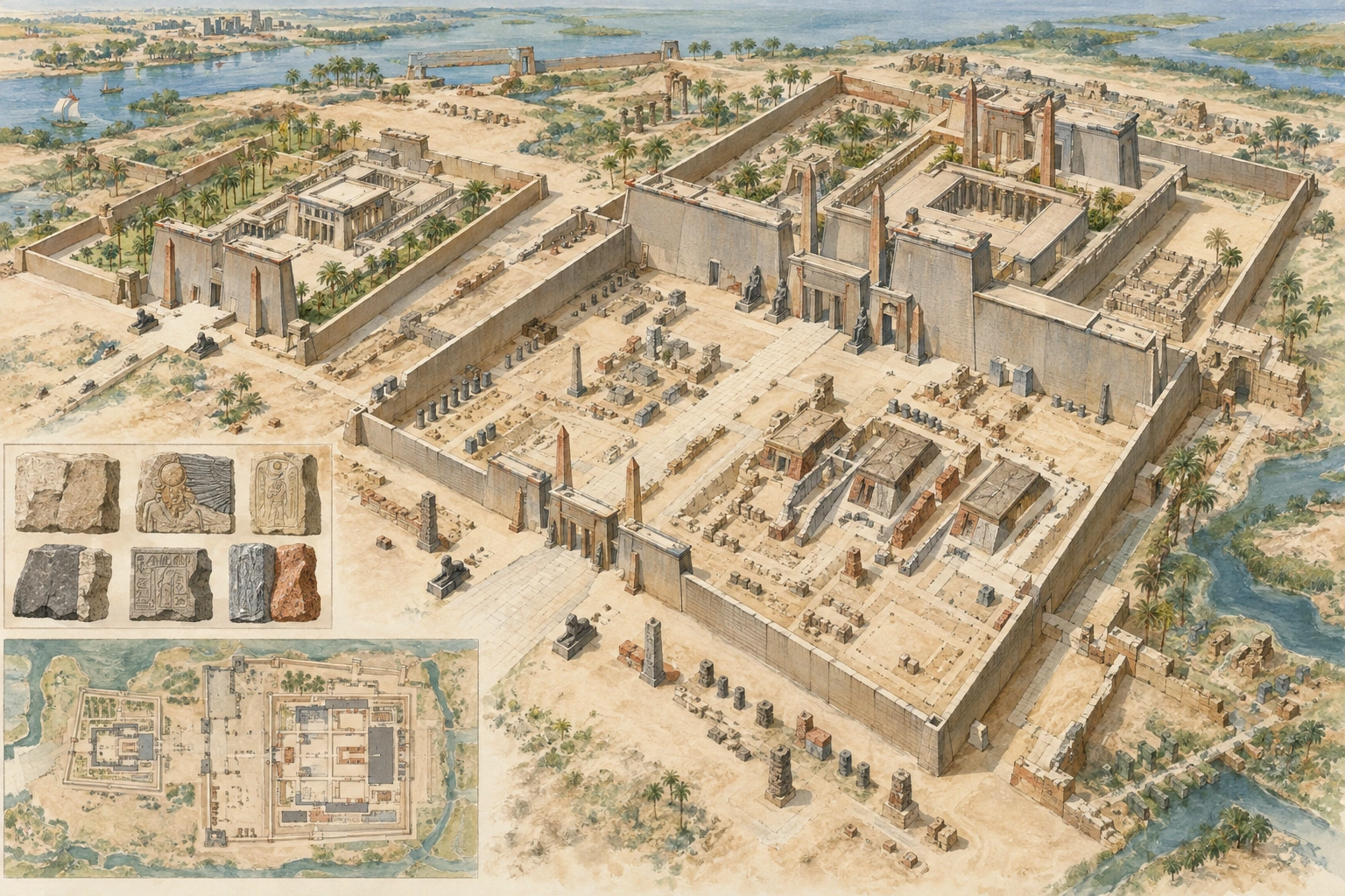 Planche interprétative consacrée à Tanis, temples et nécropole royale