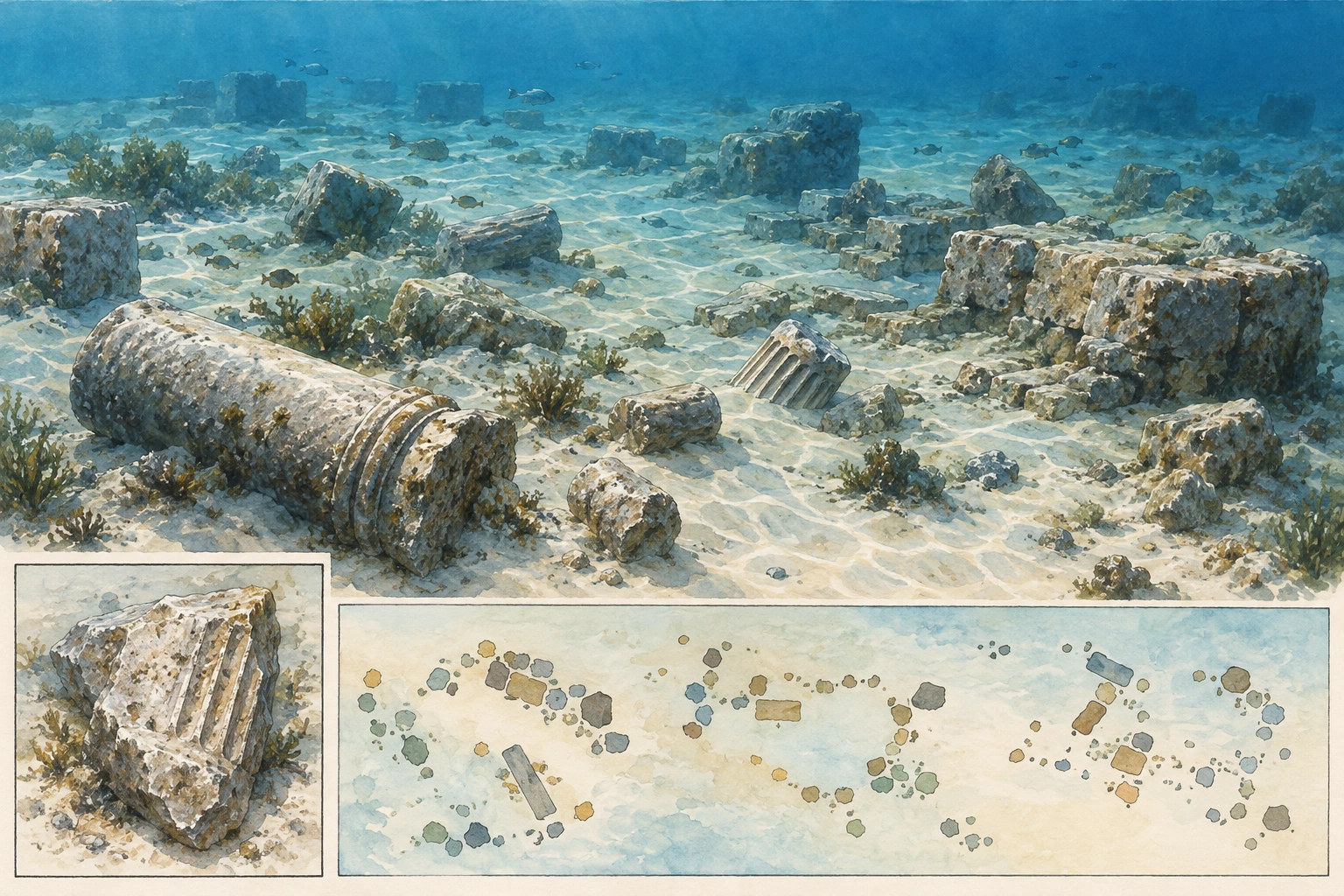Planche interprétative consacrée à Canope, sanctuaires et ville submergée