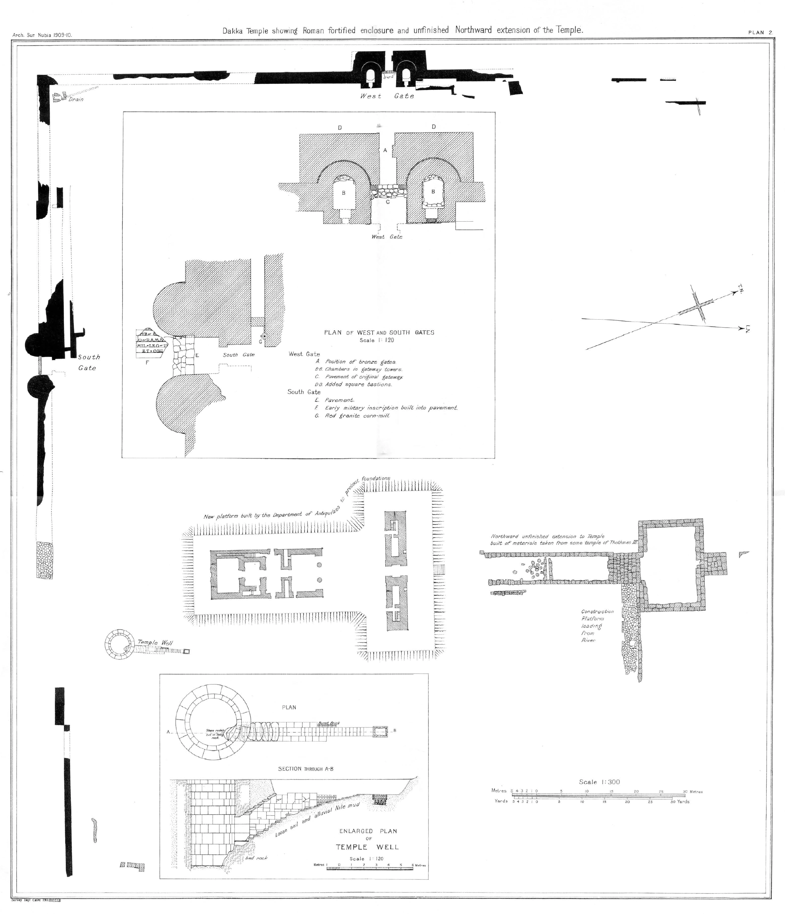 Planche interprétative consacrée à Dakka, temple de Thot