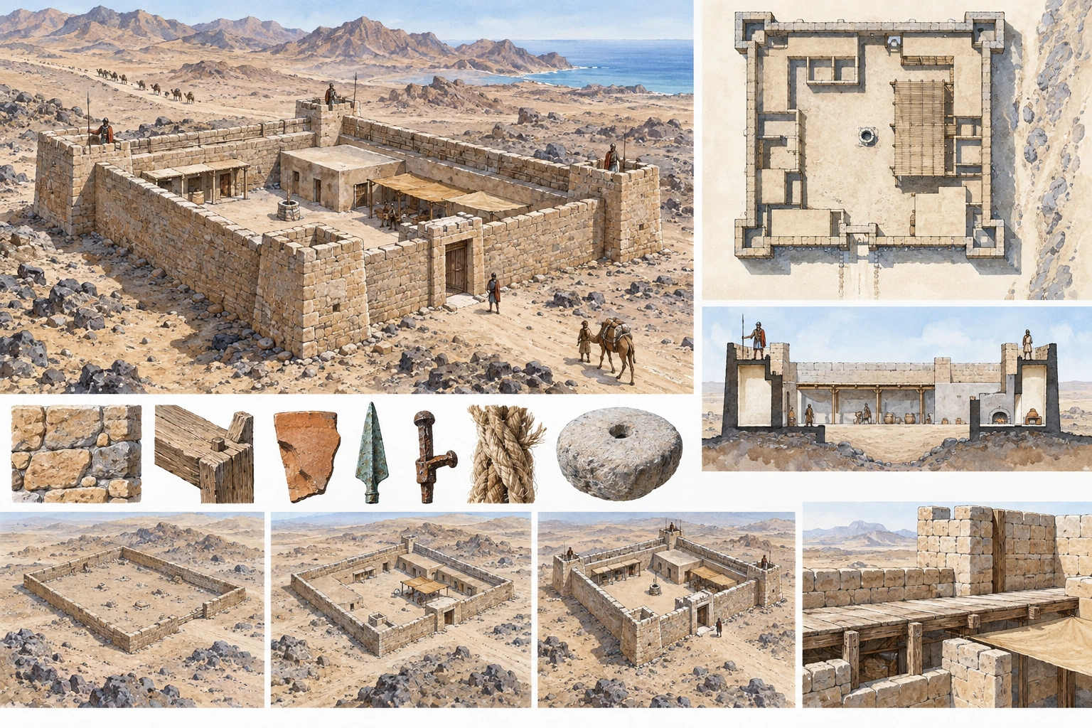 Planche interprétative consacrée à Désert oriental, fortins de la route de Bérénice