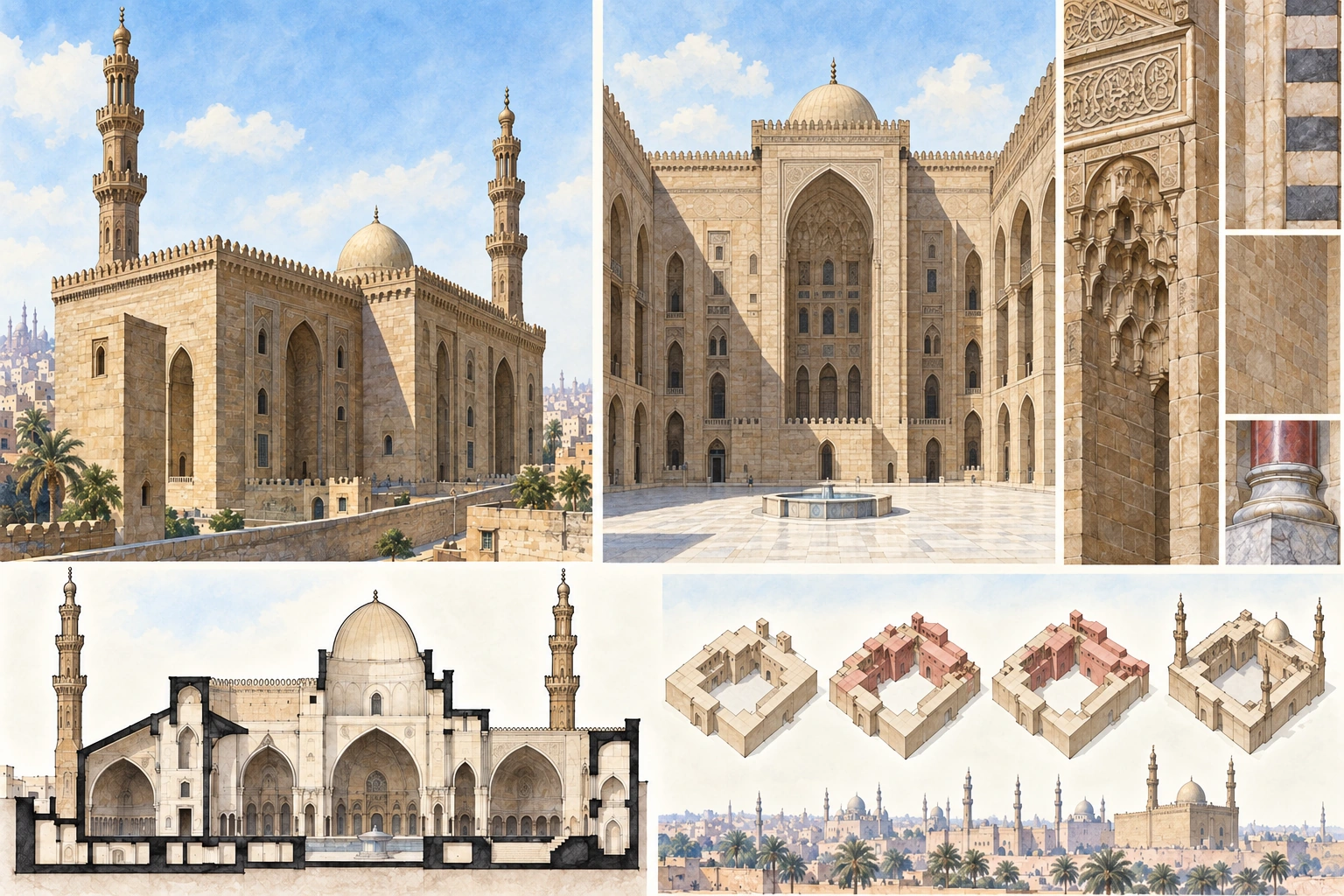 Planche interprétative consacrée à Mosquée et madrasa du sultan Hassan