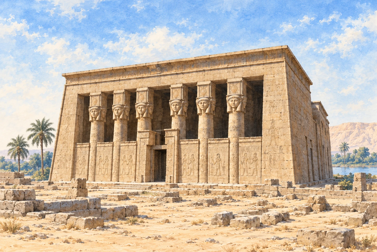 Illustration du site Dendérah, grand temple d’Hathor